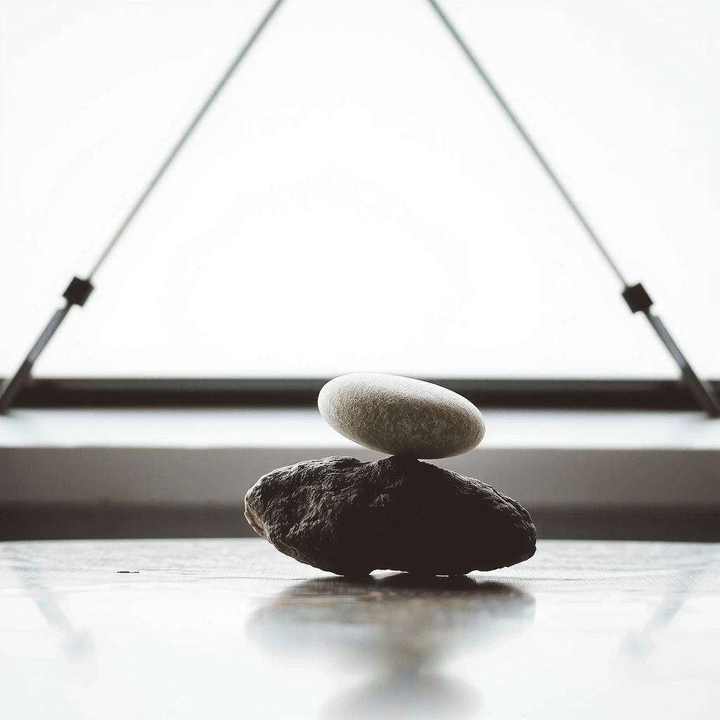 Minimalistischer Stein als Symbol für Ruhe